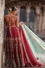 Maroon Zardozi Net Gown (2-Piece) - Image 2