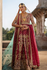 Maroon Zardozi Net Gown (2-Piece) - Image 5