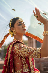 Maroon Zardozi Net Gown (2-Piece) - Image 6