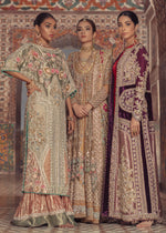 Pakistani Deep Maroon Embroidered Velvet Gown (2-Piece) - Image 6