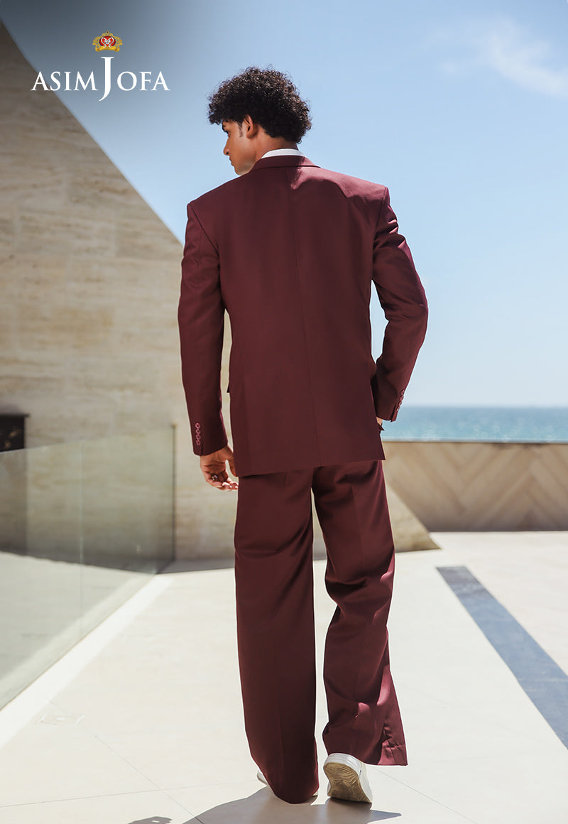 Maroon Suiting Double-Breasted 2-Piece Suit - Image 2