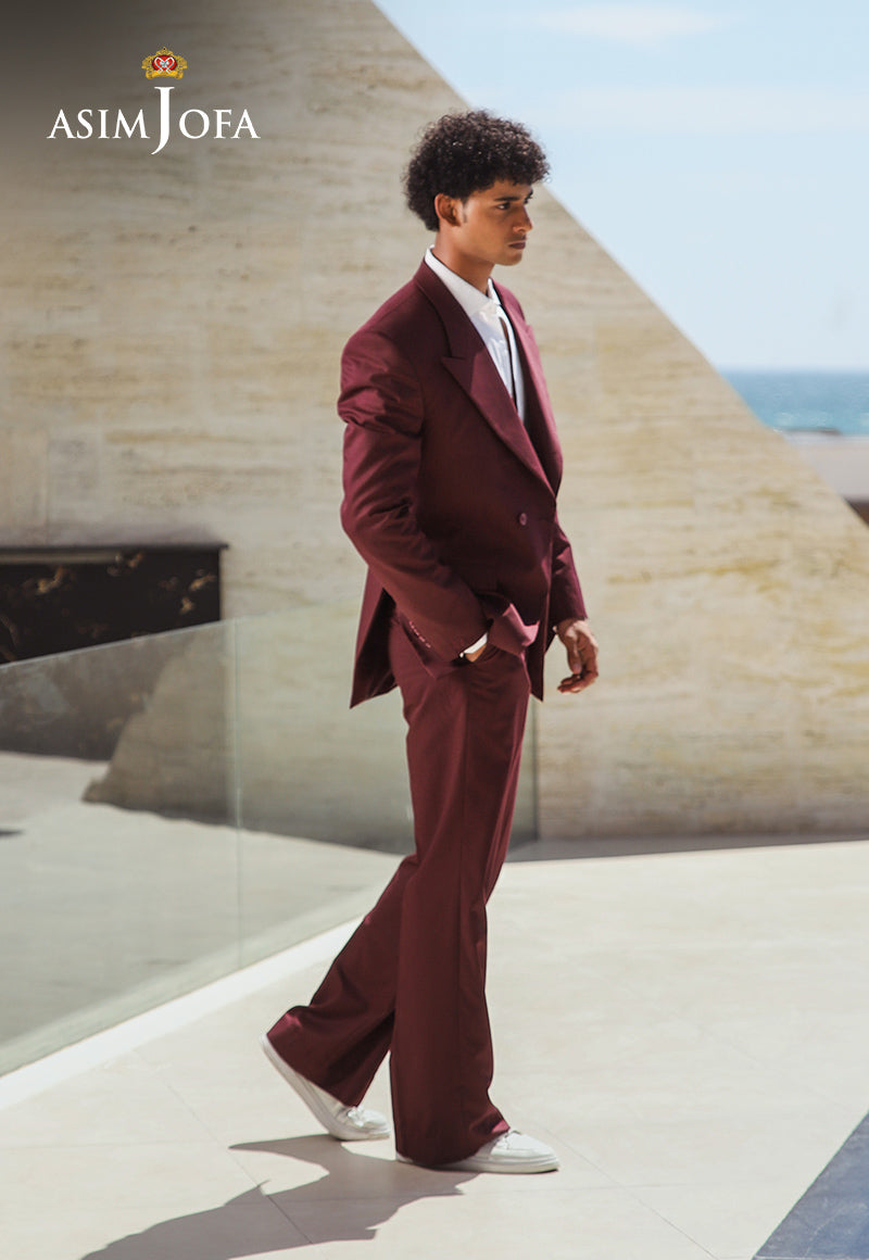 Maroon Suiting Double-Breasted 2-Piece Suit - Image 4