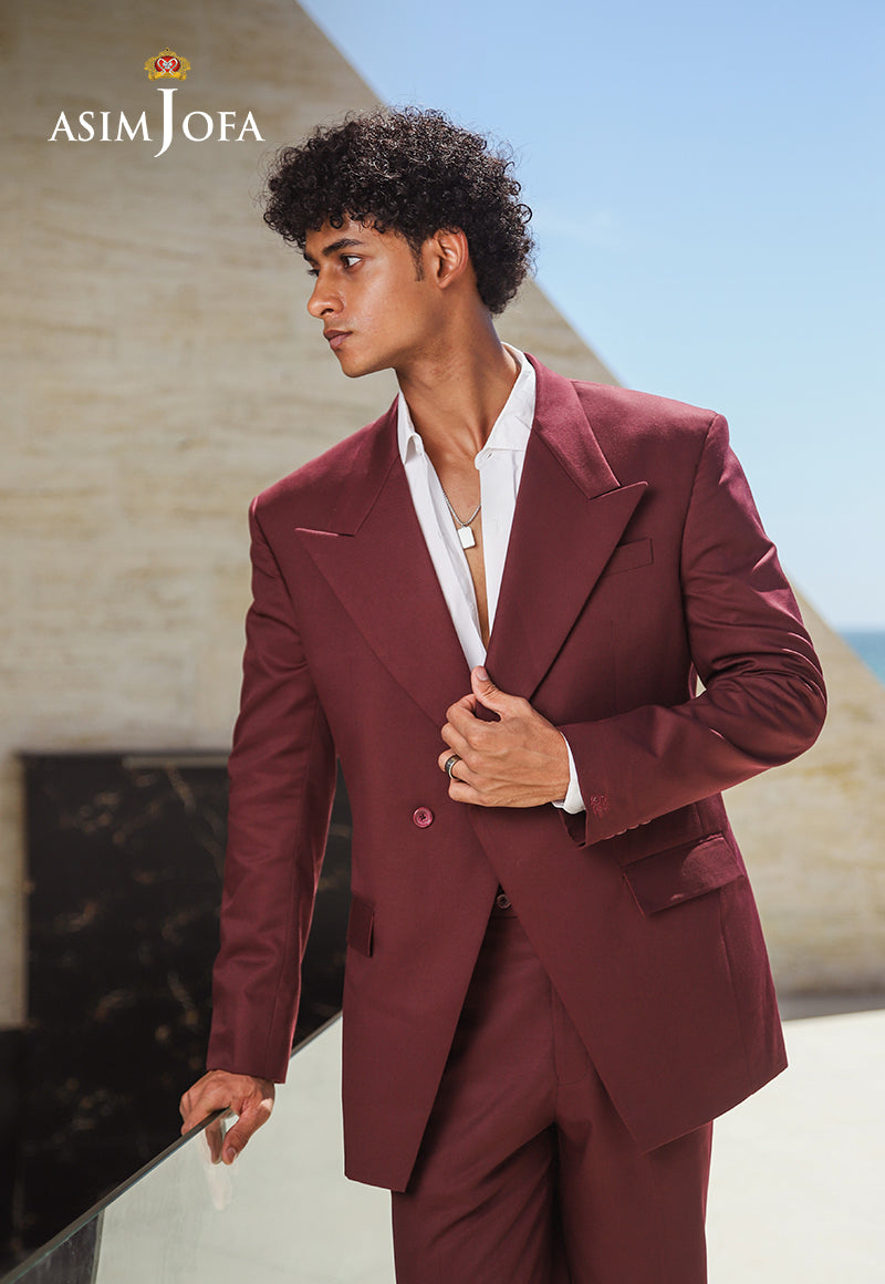 Maroon Suiting Double-Breasted 2-Piece Suit - Image 5
