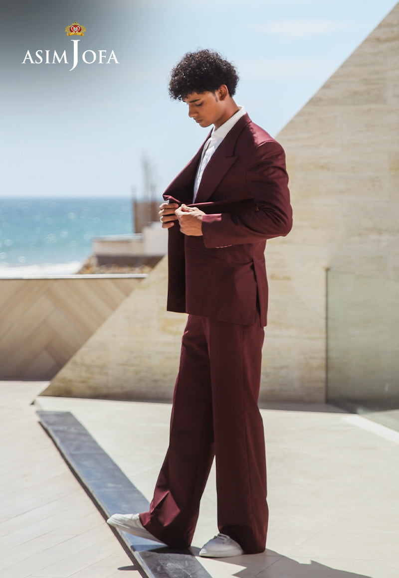 Maroon Suiting Double-Breasted 2-Piece Suit - Image 7
