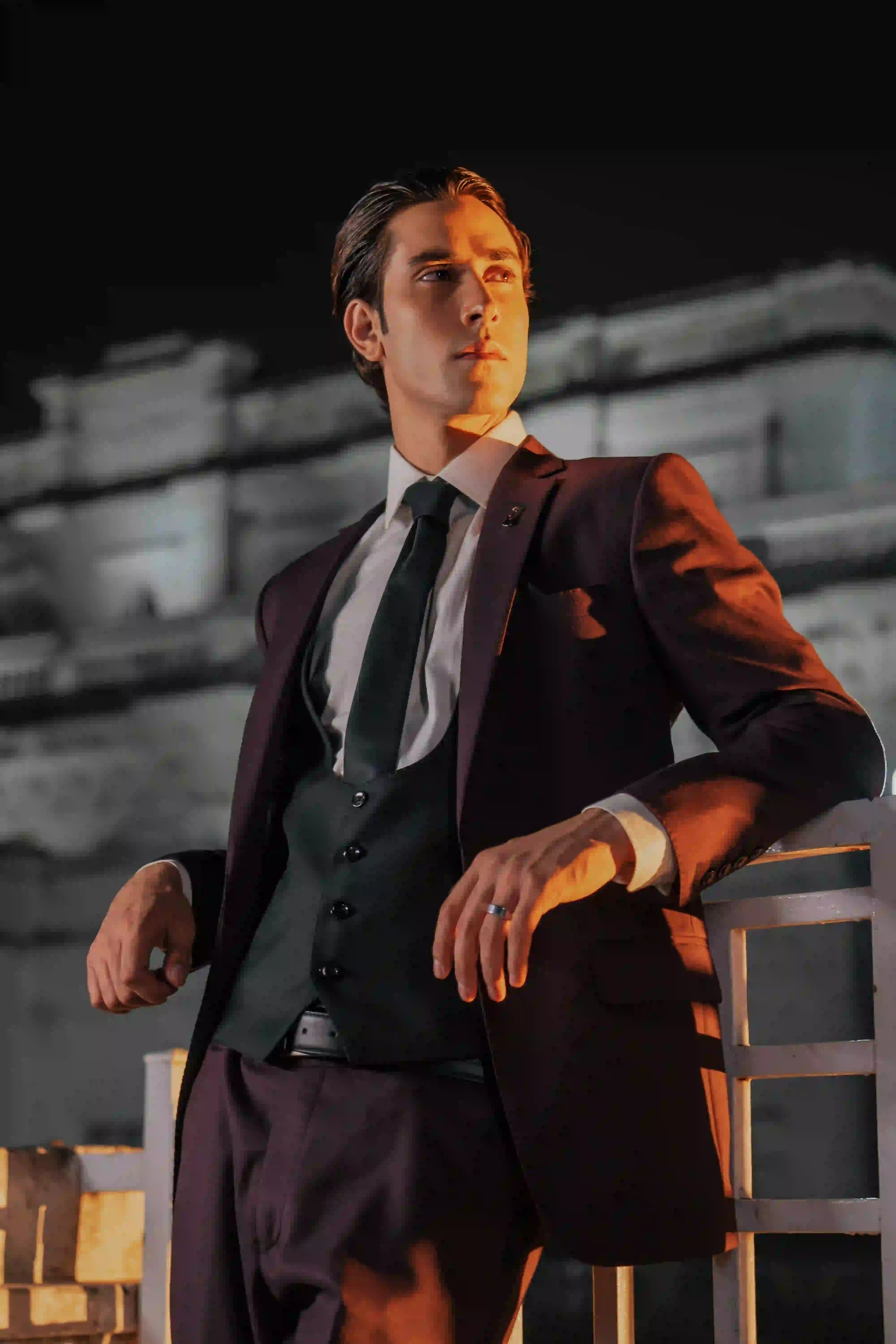 Burgundy Wool Blend 3-Piece Suit (Groom Walima) - Image 2