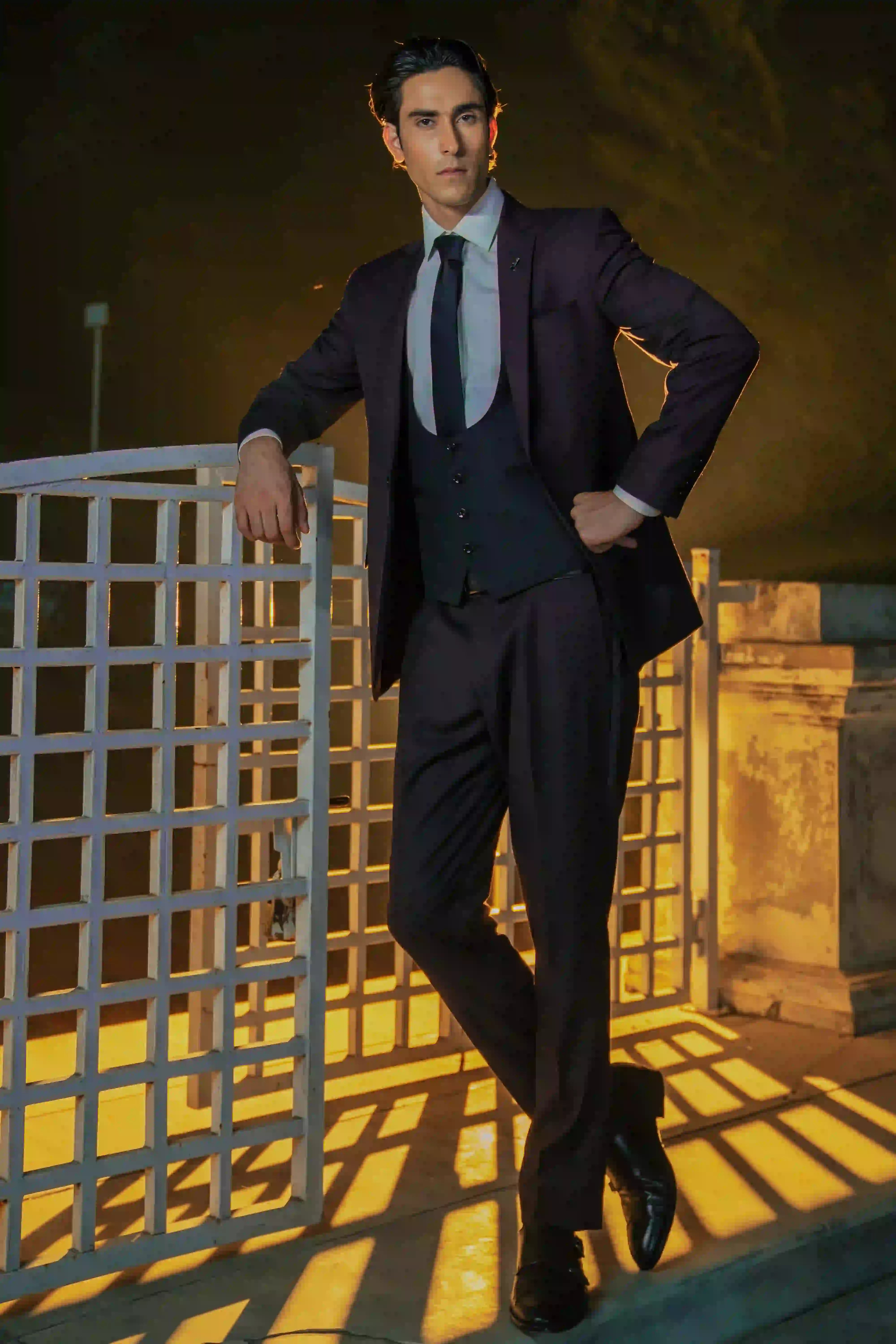 Burgundy Wool Blend 3-Piece Suit (Groom Walima) - Image 3