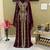 Burgundy Gold Zari Georgette Kaftan (1-Pc) - Image 2