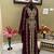 Burgundy Gold Zari Georgette Kaftan (1-Pc) - Image 4