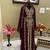 Burgundy Zari Embroidered Georgette Kaftan (1-Pc) - Image 4