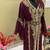 Burgundy Zari Embroidered Georgette Kaftan (1-Pc) - Image 5