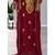 Pakistani Maroon Zari Embroidered Georgette Kaftan (1-Pc) - Image 4