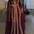 Wine Zari & Stone Embroidered Georgette Kaftan (1-Pc) - Image 2