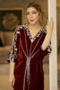 Maroon Embellished Velvet Kaftan (1-Pc) - Image 5