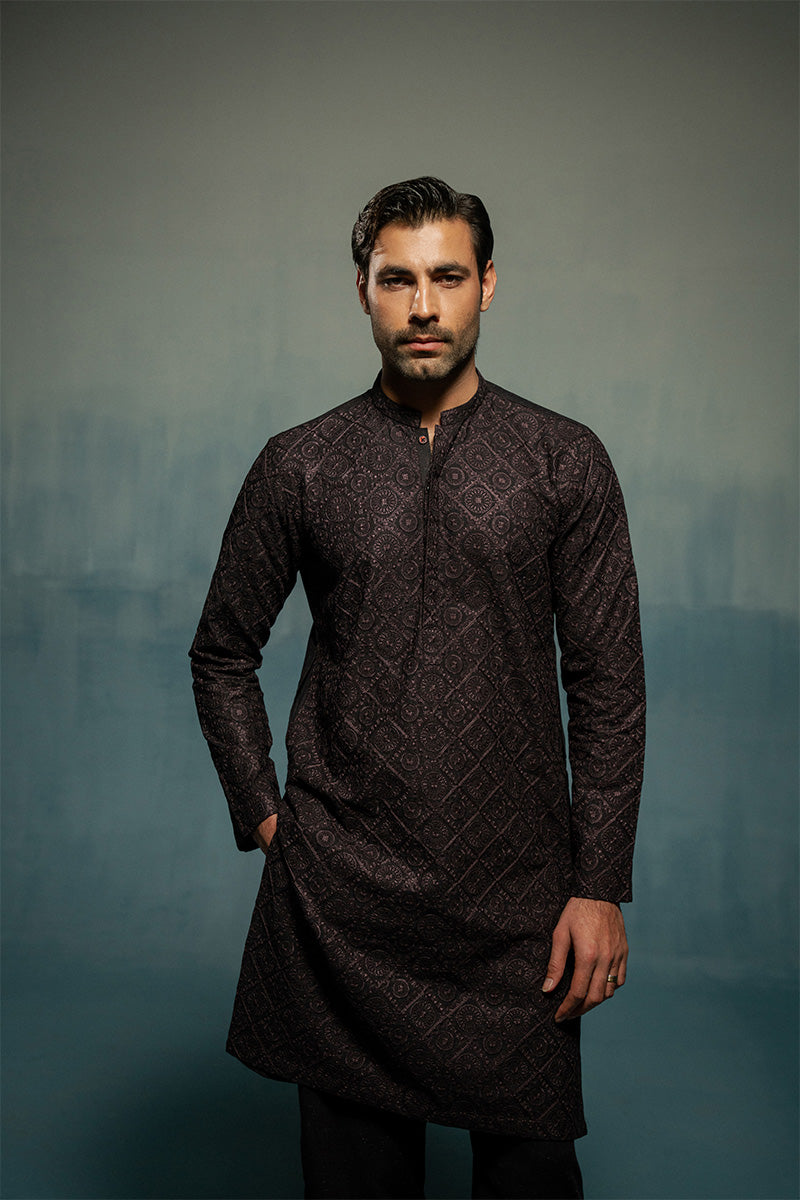 Rasin Embroidered Multani Karandi Kurta Pajama (2-Piece) - Image 2