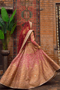 Pakistani Deep Maroon Gotta & Adda Work Banarasi Lehenga (3-Piece) - Image 12