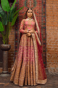 Pakistani Deep Maroon Gotta & Adda Work Banarasi Lehenga (3-Piece) - Image 6
