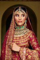 Pakistani Maroon Dabka Embroidered Jamavar Lehenga (3-Piece) - Image 5