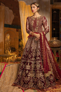 Pakistani Maroon Adda & Sitari Jamawar Velvet Bridal Lehenga (3-Piece) - Image 6