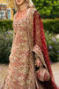 Pakistani Maroon Zardosi Net & Jamawar Bridal Lehenga (3-Piece) - Image 5