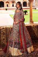 Deep Maroon Zardozi Lamé Silk Bridal Lehenga (3-Piece) - Image 2
