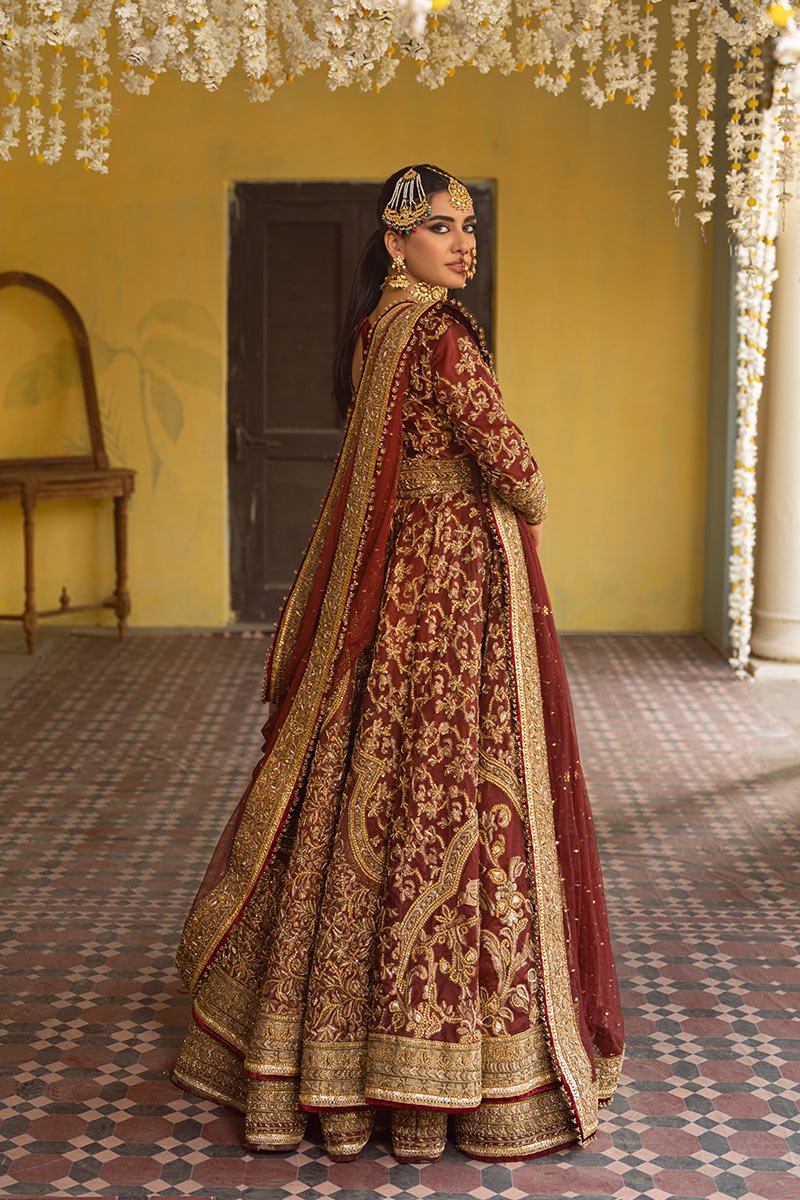 Maroon Adda Work Organza Anarkali Lehenga (3-Piece) - Image 11