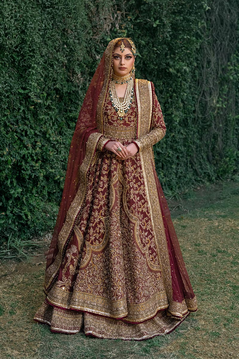 Maroon Adda Work Organza Anarkali Lehenga (3-Piece) - Image 13