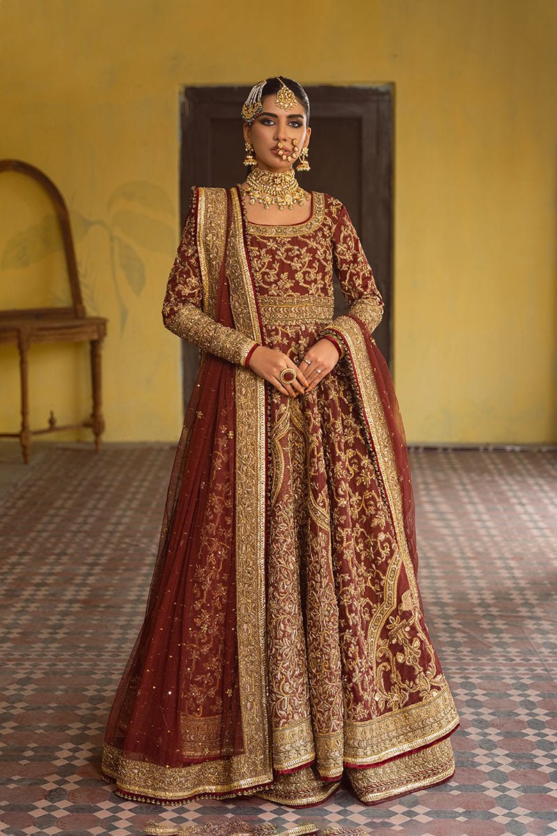 Maroon Adda Work Organza Anarkali Lehenga (3-Piece) - Image 4
