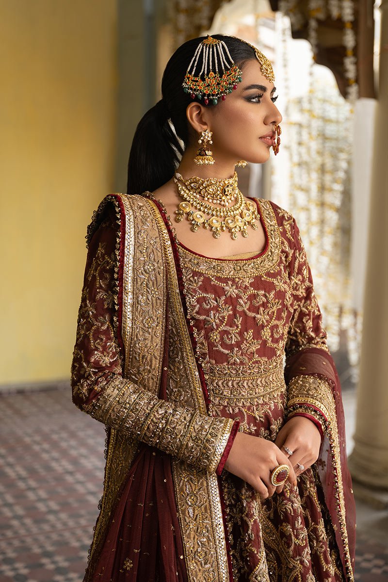 Maroon Adda Work Organza Anarkali Lehenga (3-Piece) - Image 6