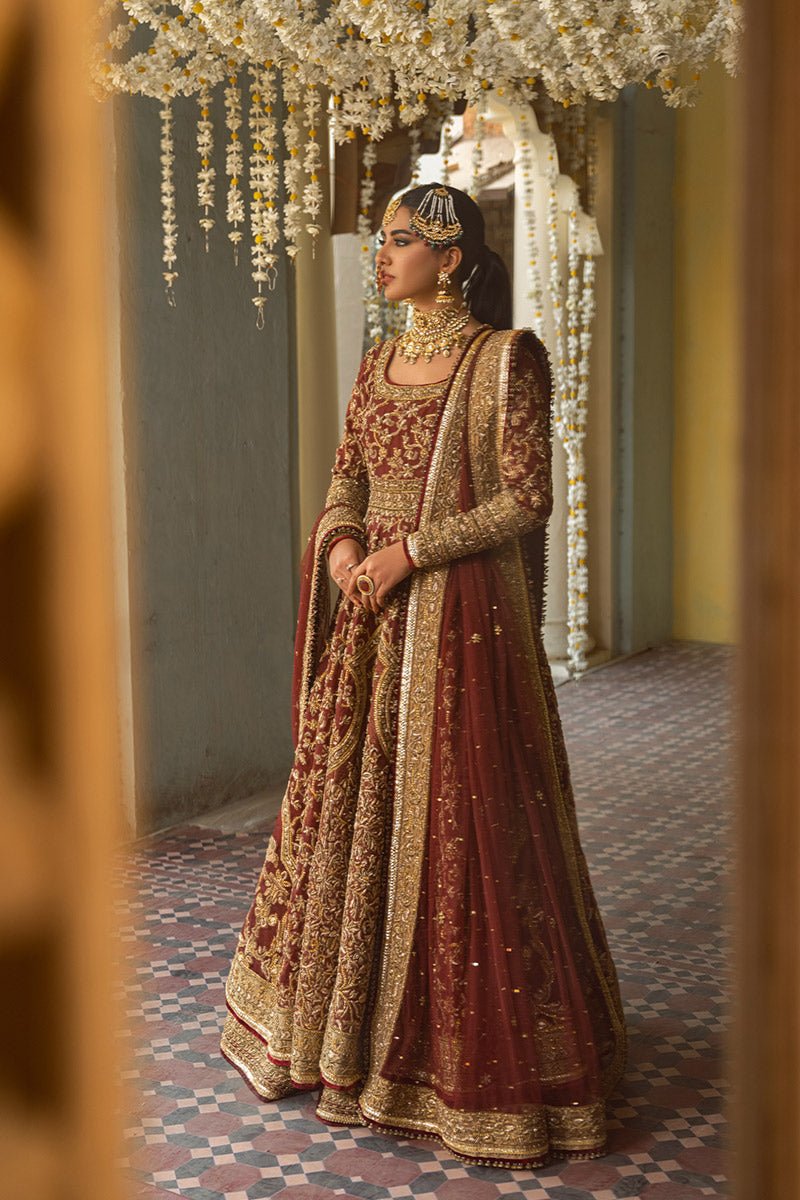 Maroon Adda Work Organza Anarkali Lehenga (3-Piece) - Image 8