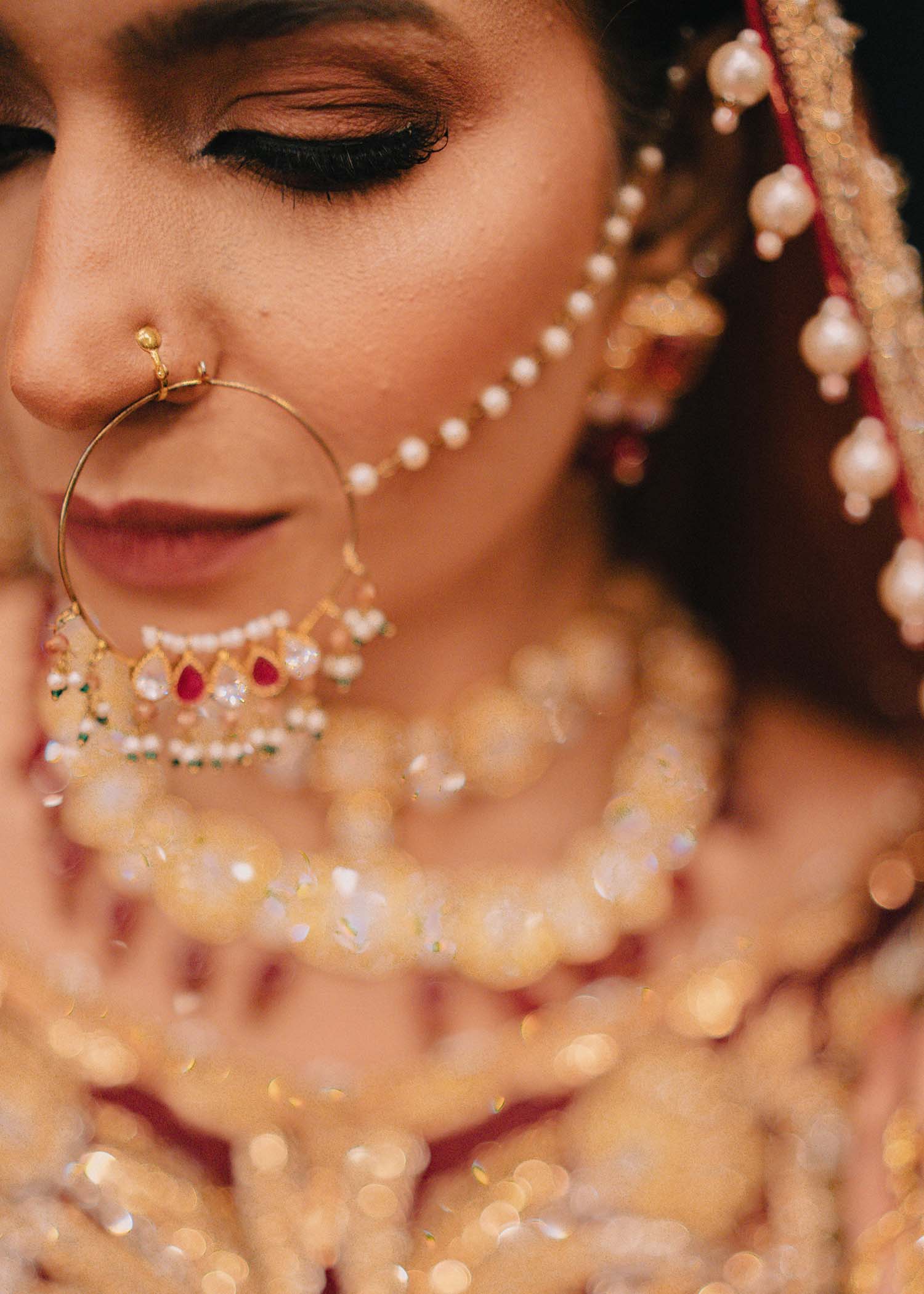 Pakistani Maroon Embroidered Chiffon & Raw Silk Bridal Lehenga (4-Piece) - Image 3
