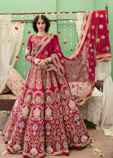 Wine Red Embroidered Raw Silk Lehenga Choli (3-Piece) - Image 4