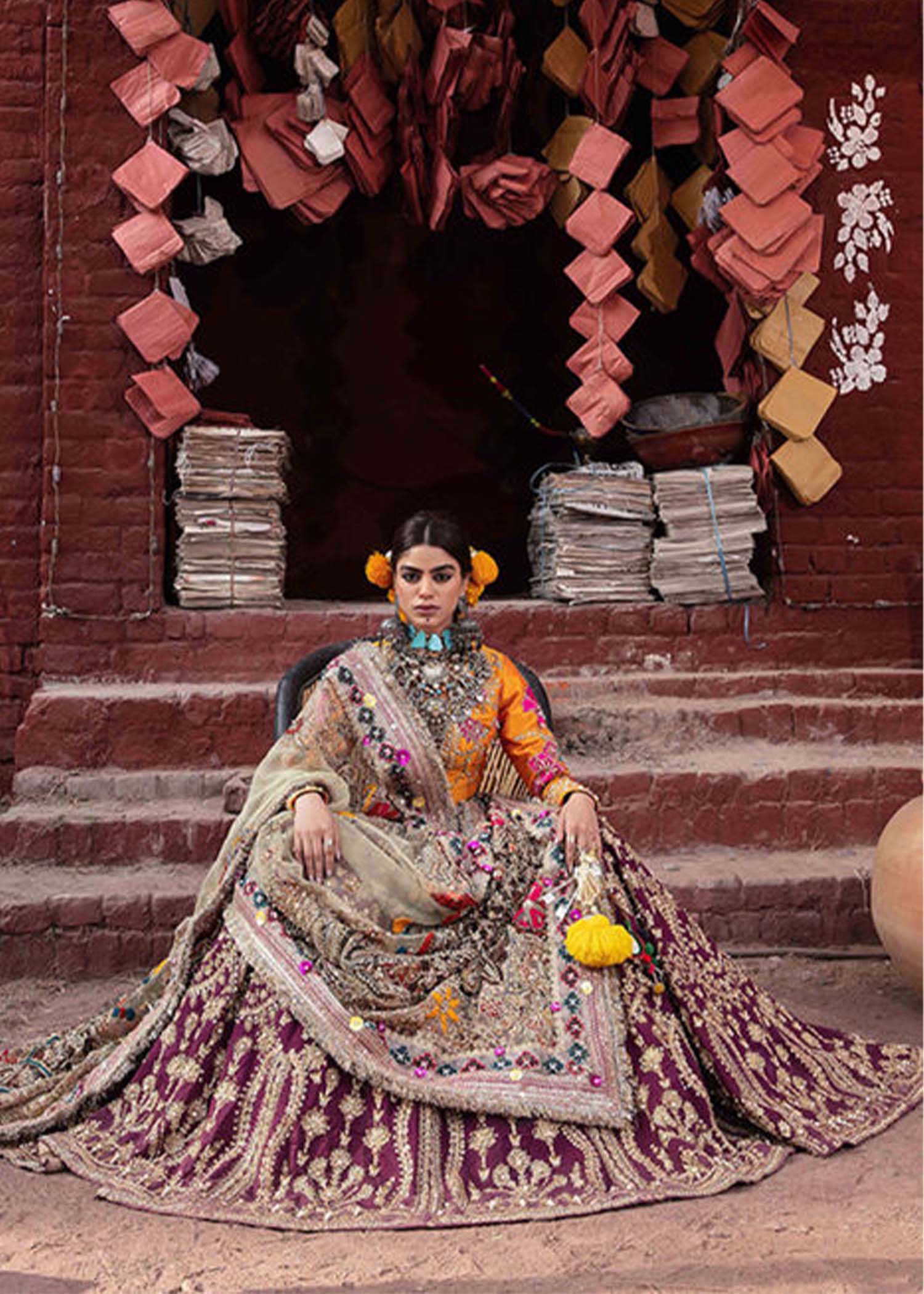 Sharbati Falsa Zardozi Raw Silk Lehenga (3-Piece) - Image 2