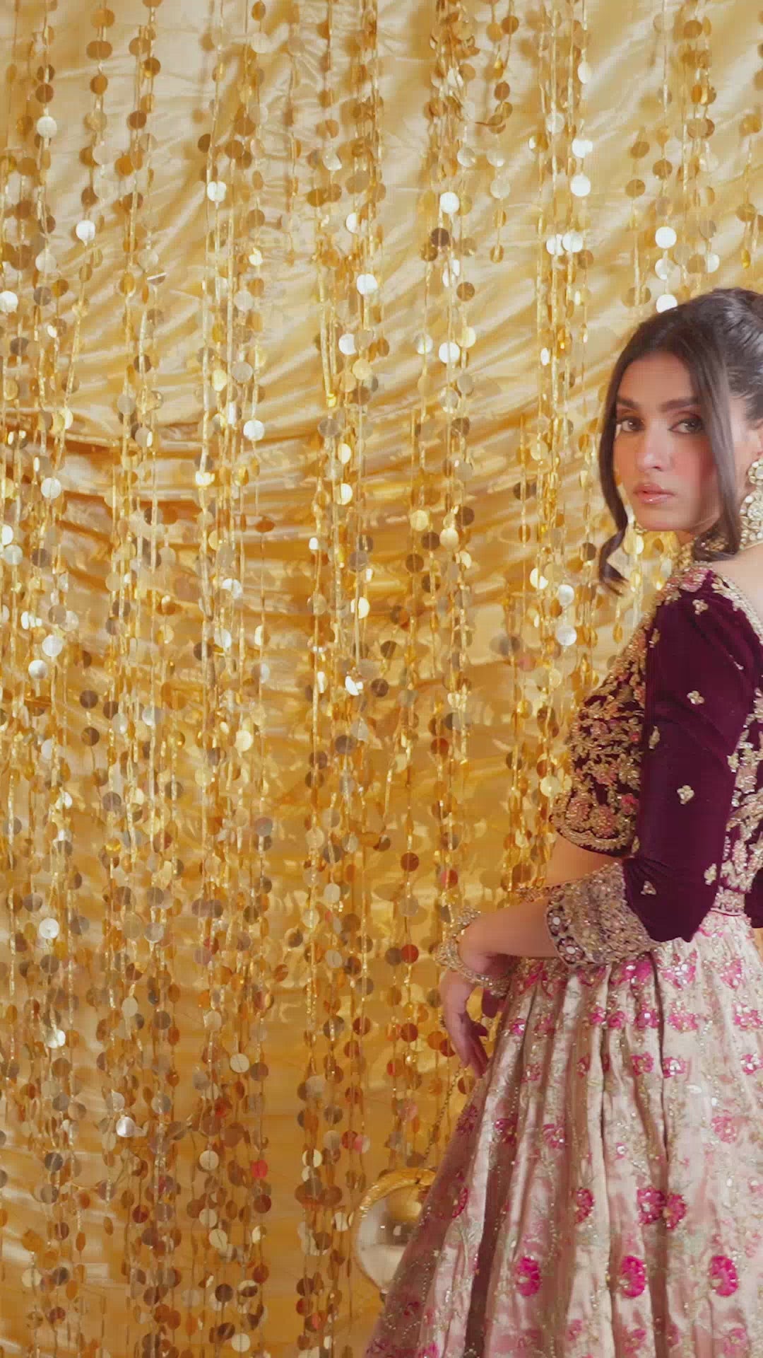 Royal Maroon Zardozi Raw Silk Bridal Lehenga (3-Piece) - Image 9