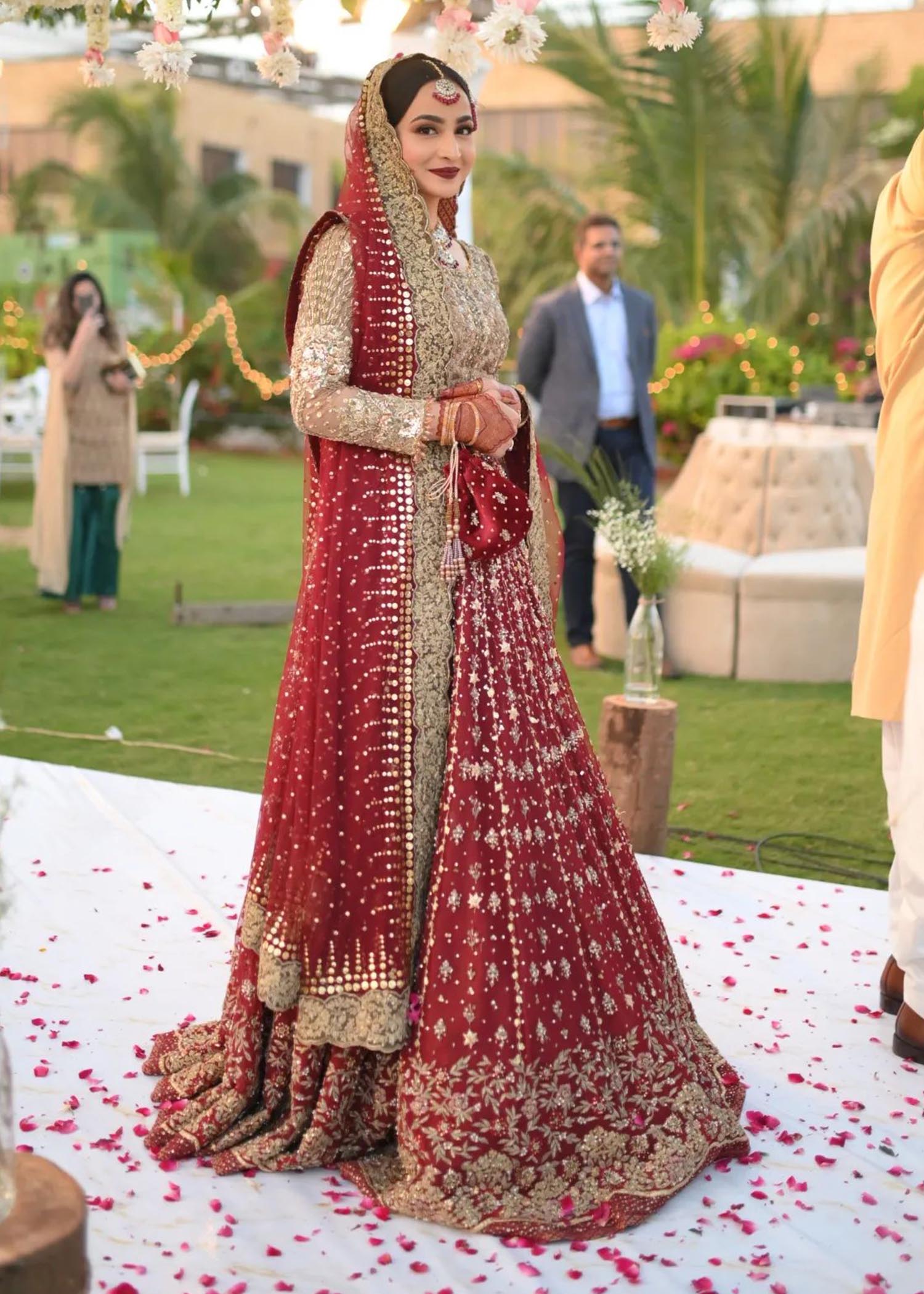 Deep Maroon Zardozi Raw Silk Bridal Lehenga (3-Piece) - Image 1