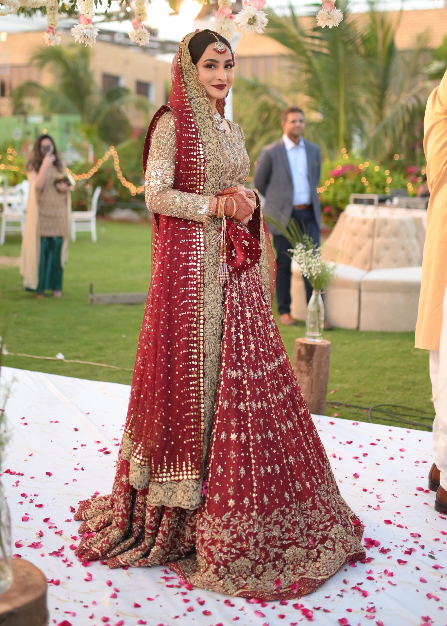 Deep Maroon Zardozi Raw Silk Bridal Lehenga (3-Piece) - Image 10