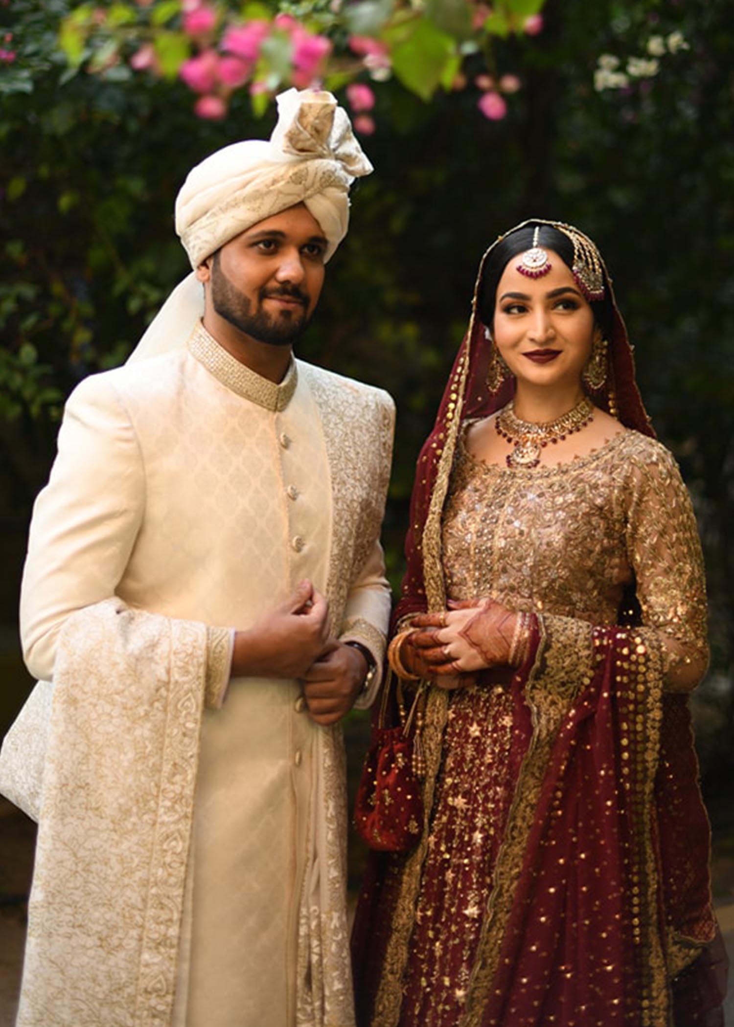 Deep Maroon Zardozi Raw Silk Bridal Lehenga (3-Piece) - Image 3