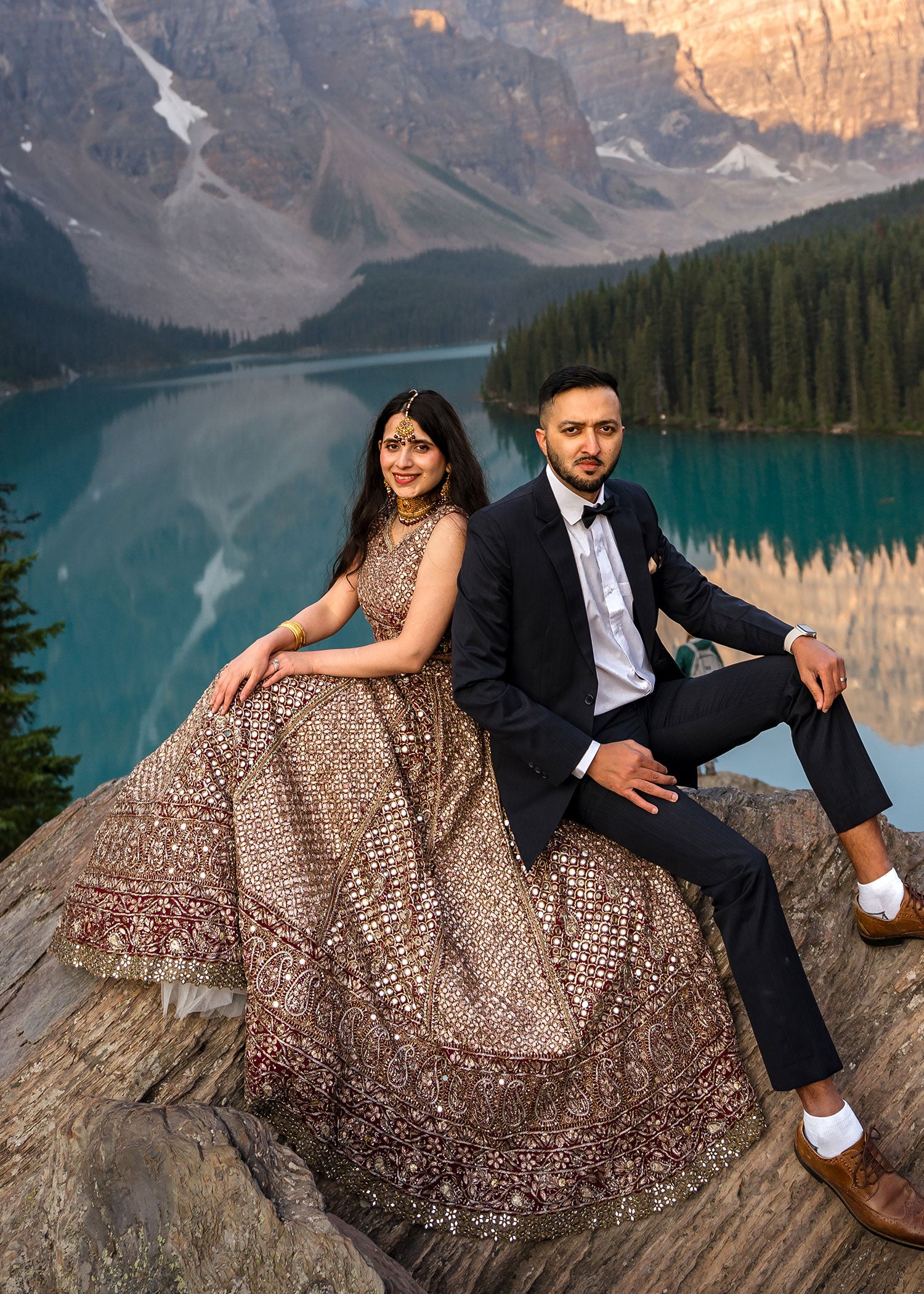 Pakistani Deep Maroon Mirrorwork Silk-Blend Bridal Lehenga Choli (2-Piece) - Image 3