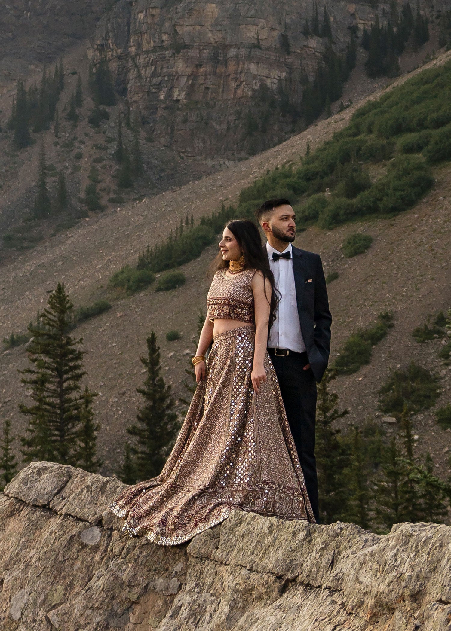 Pakistani Deep Maroon Mirrorwork Silk-Blend Bridal Lehenga Choli (2-Piece) - Image 5