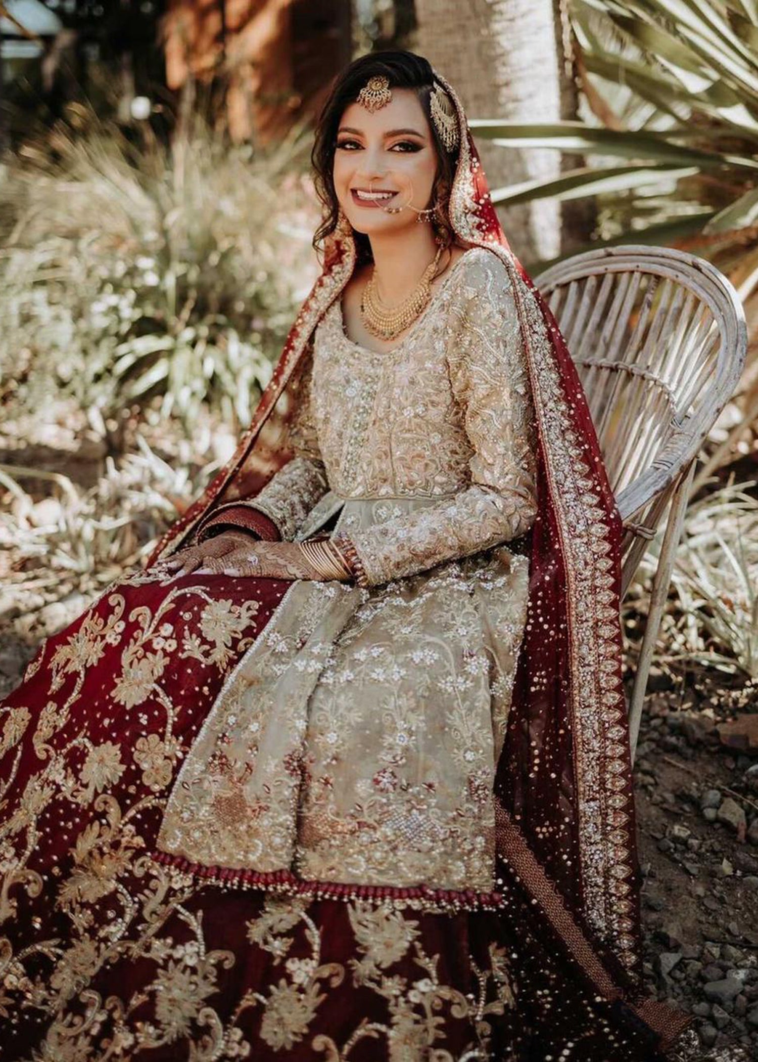 Deep Maroon Embellished Silk-Blend Bridal Lehenga (3-Piece) - Image 5