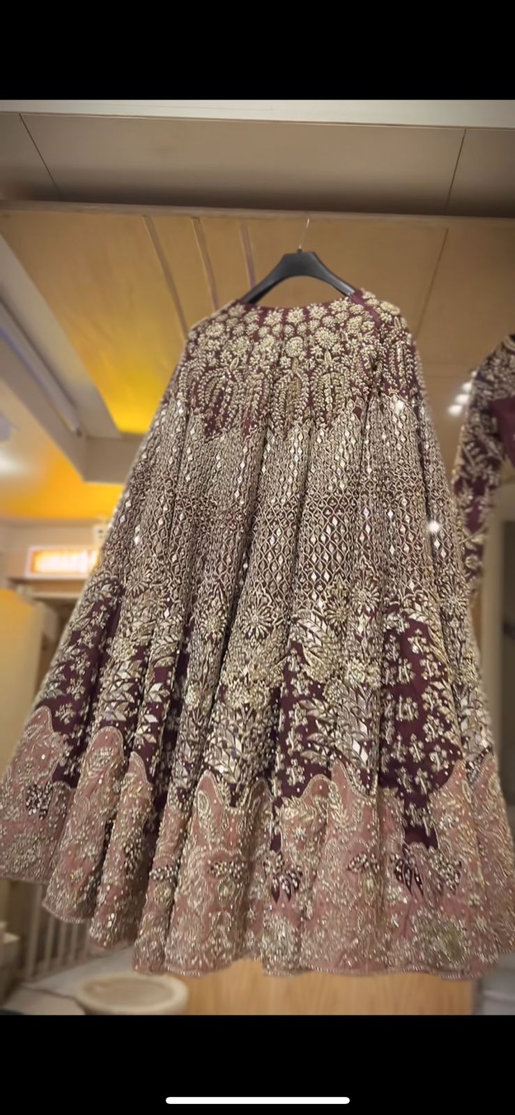 Deep Maroon Mirror & Dabka Silk Lehenga (3-Piece) - Image 2