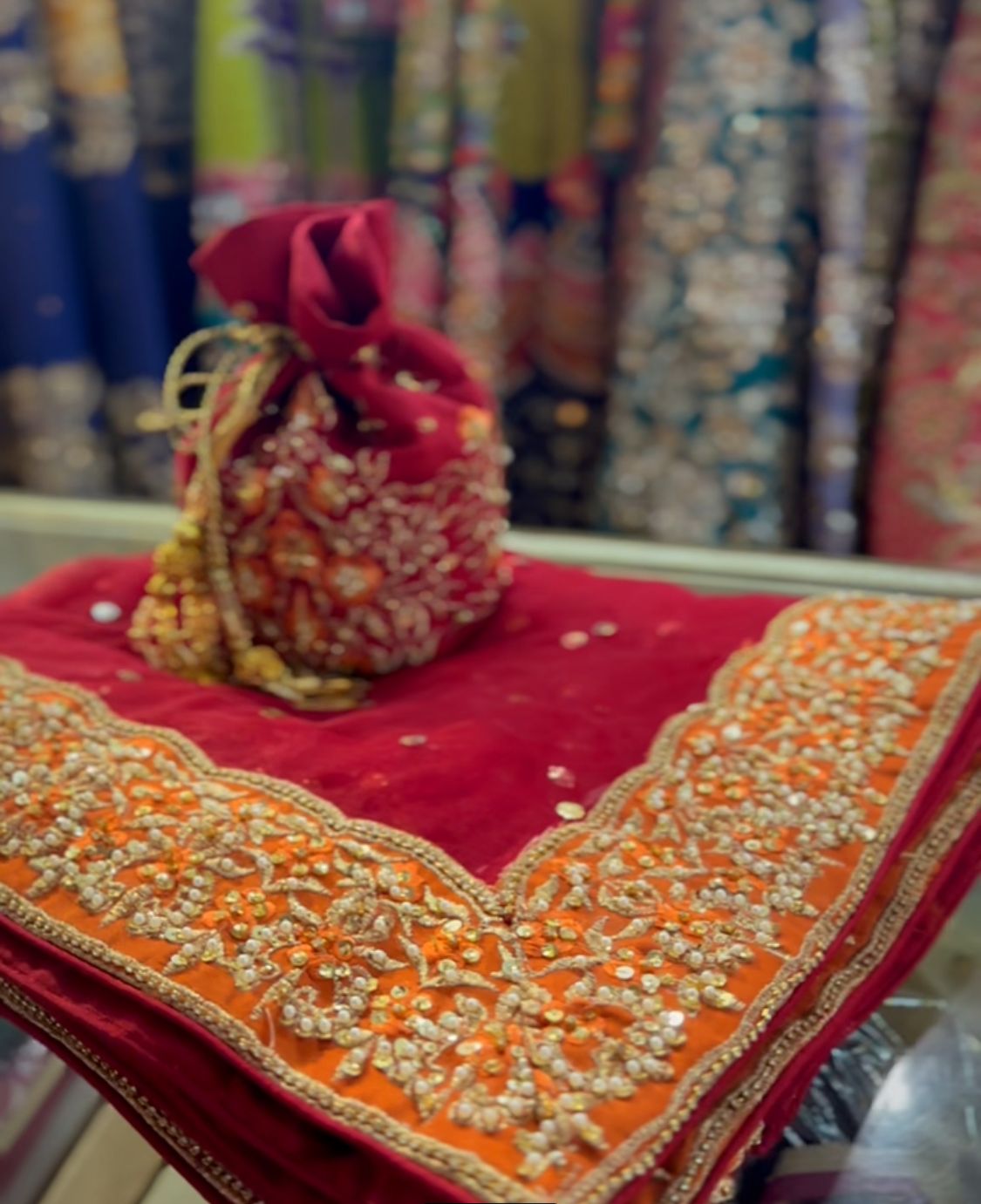 Reddish Mehroon Embroidered Silk Lehenga Choli (3-Piece) - Image 7