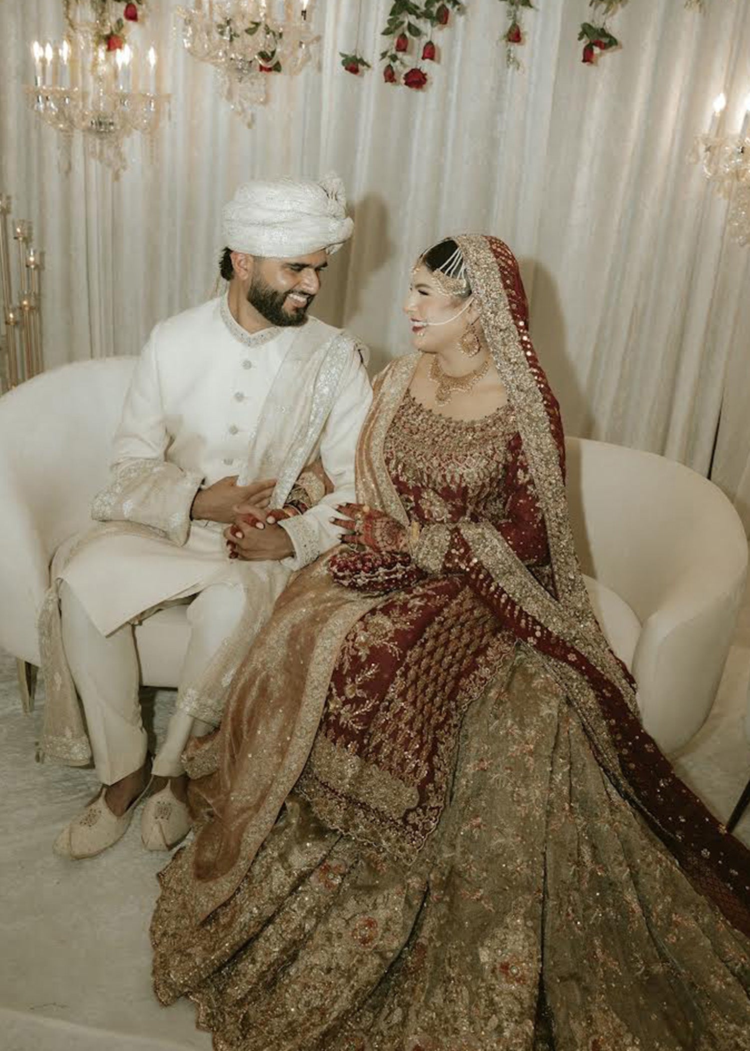 Deep Maroon Gold Embroidered Silk Bridal Lehenga (3-Piece) - Image 7