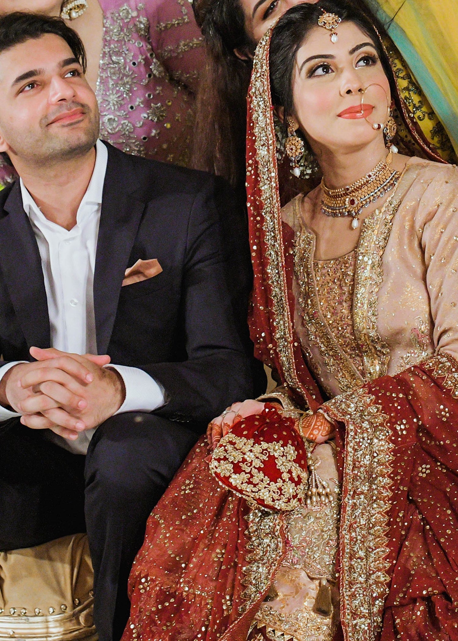 Pakistani Deep Maroon Zardozi Silk Bridal Lehenga (3-Piece) - Image 3