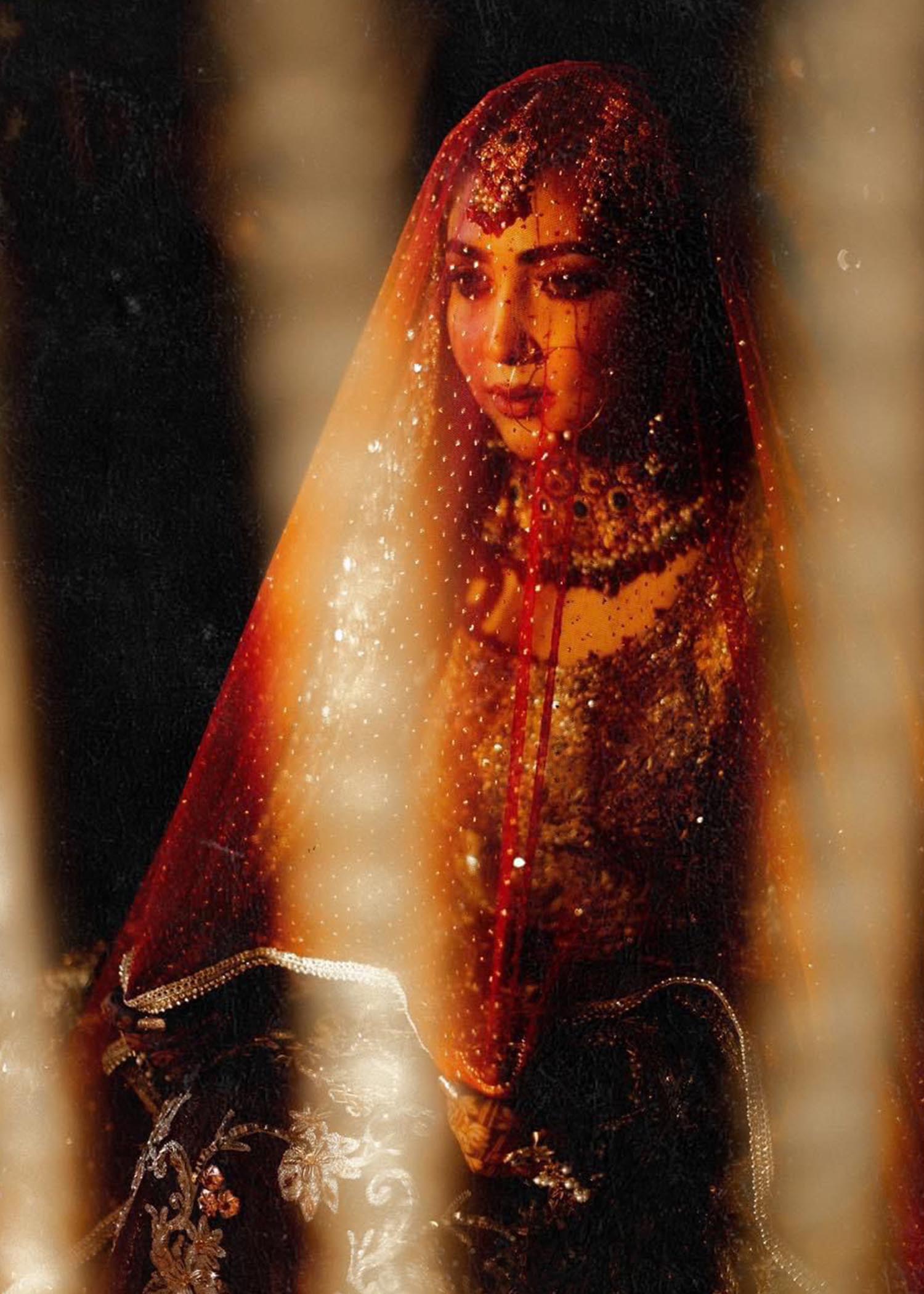 Deep Maroon Gold Embroidered Bridal Lehenga (3-Piece) - Image 3