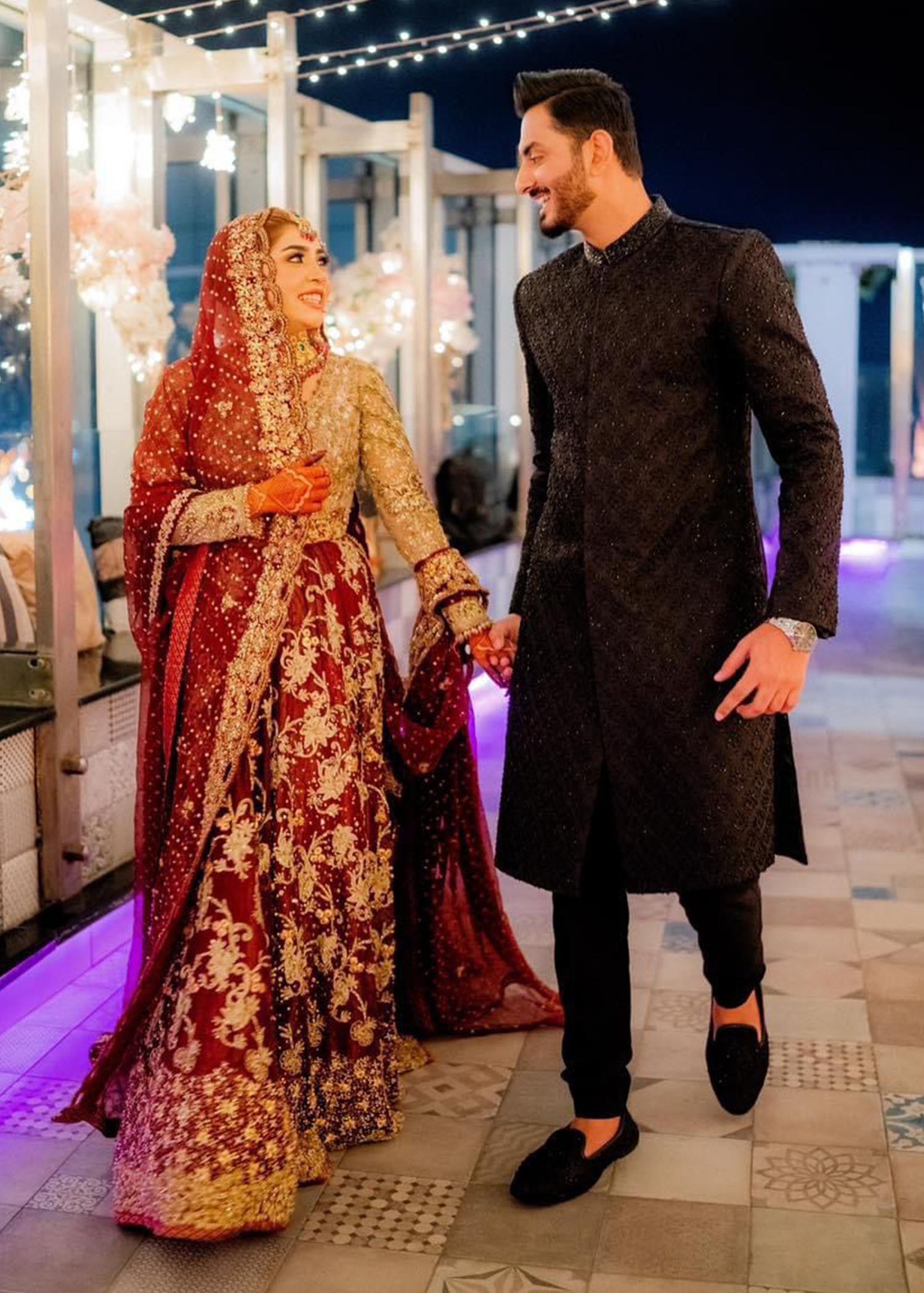 Deep Maroon Gold Embroidered Bridal Lehenga (3-Piece) - Image 4