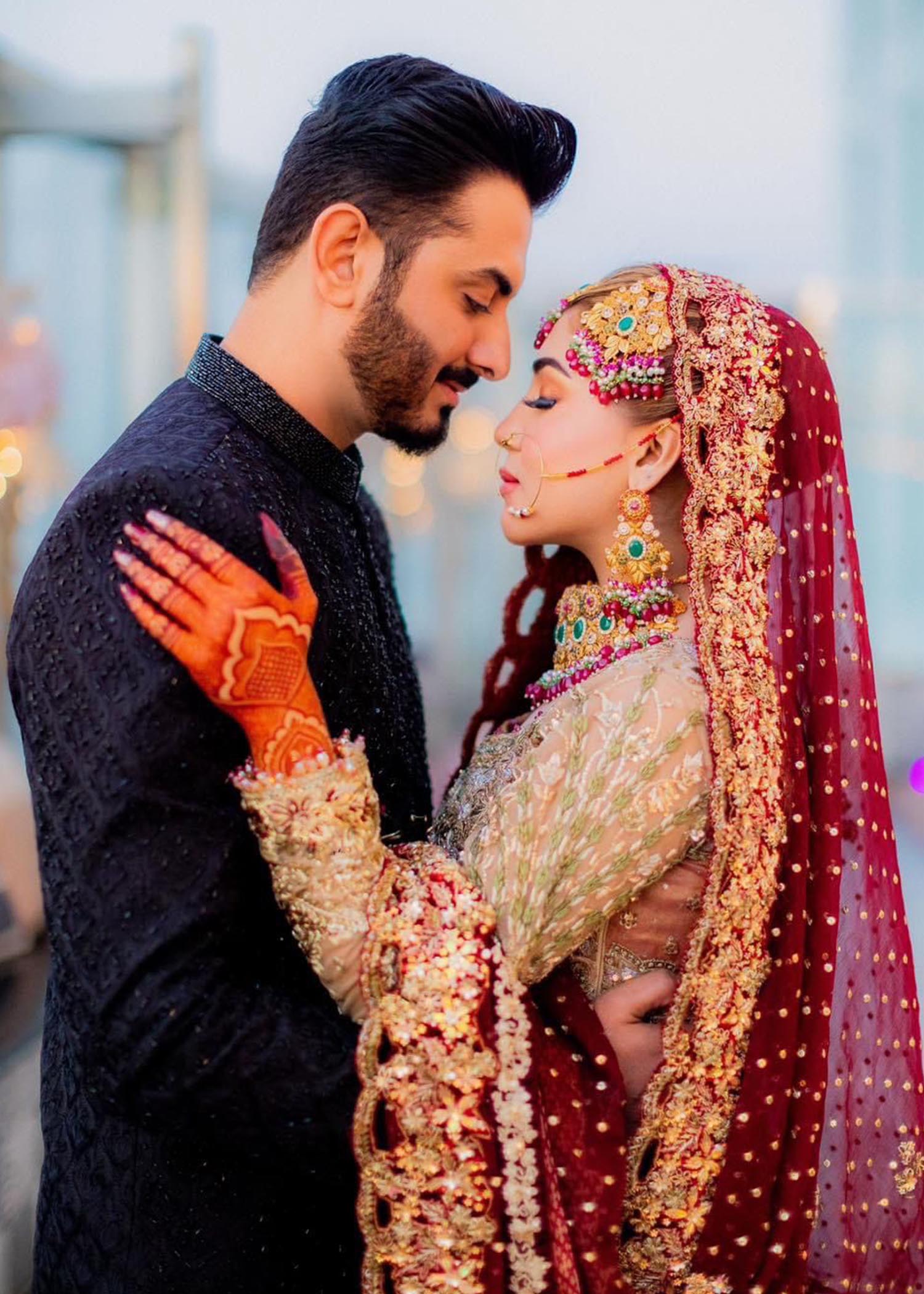 Deep Maroon Gold Embroidered Bridal Lehenga (3-Piece) - Image 8