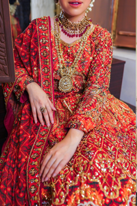 Pakistani Maroon Zardozi Silk Bridal Lehenga Choli (3-Piece) - Image 7