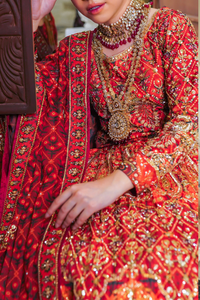 Pakistani Maroon Zardozi Silk Bridal Lehenga Choli (3-Piece) - Image 8