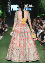 Pakistani Rust Embroidered Silk Bridal Lehenga (3-Piece) - Image 11