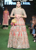 Pakistani Rust Embroidered Silk Bridal Lehenga (3-Piece) - Image 9